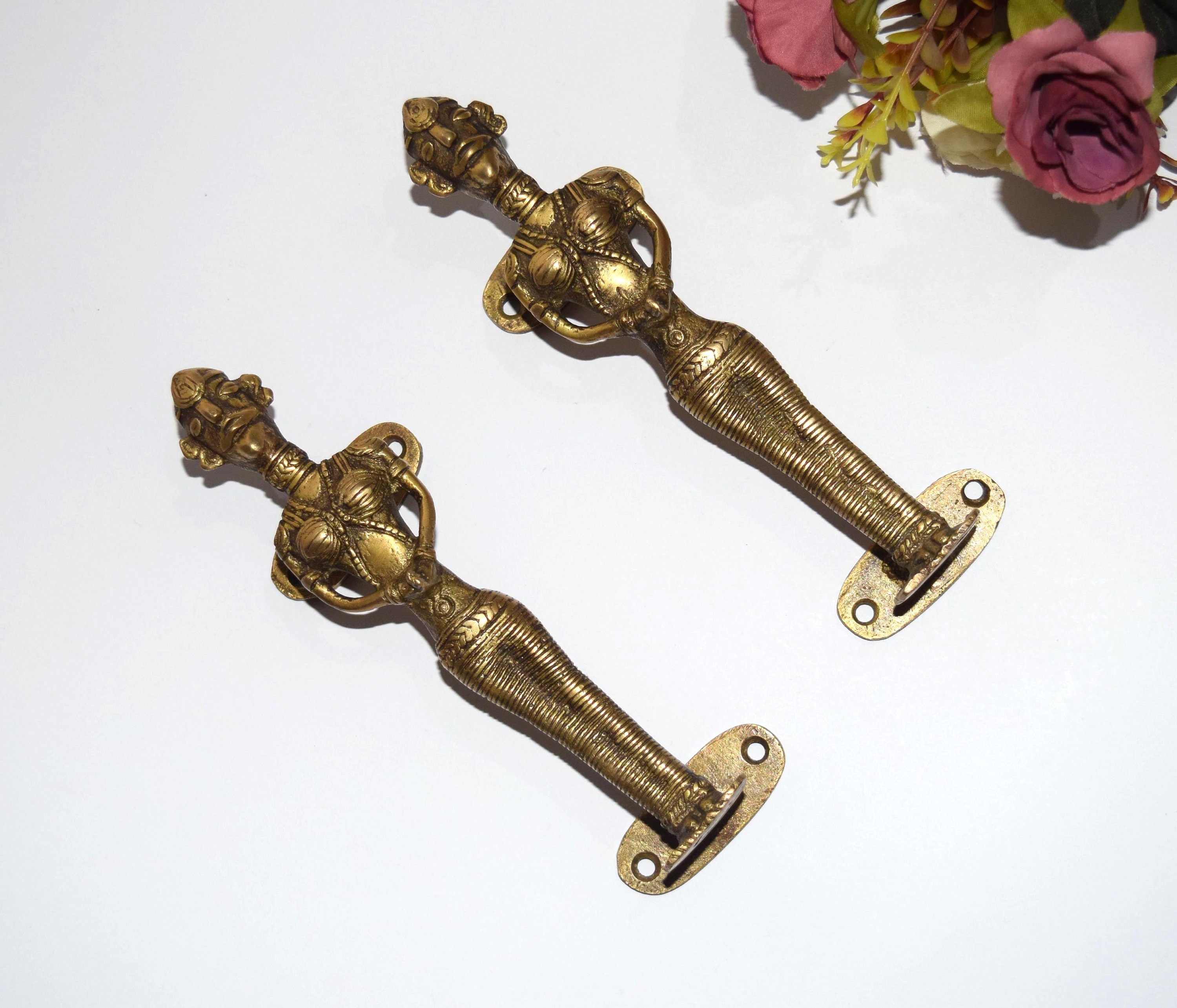 Dhokra Art Vintage Door Pull Elephant Figure Brass Door -  Norway