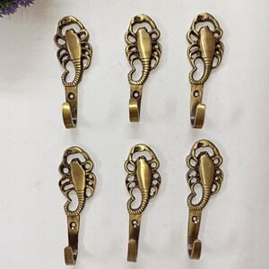 Lacquered Brass Scorpion Design Wall Hooks | Desert Reptile Theme Key Wall Hanger Set of 06 Pieces