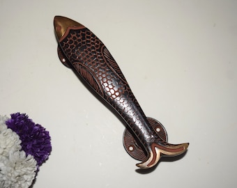 Fish Design Handle Nautical Theme  | Brass Fish Design Door Pull | Cabinet Drawer Pull Grip Decor