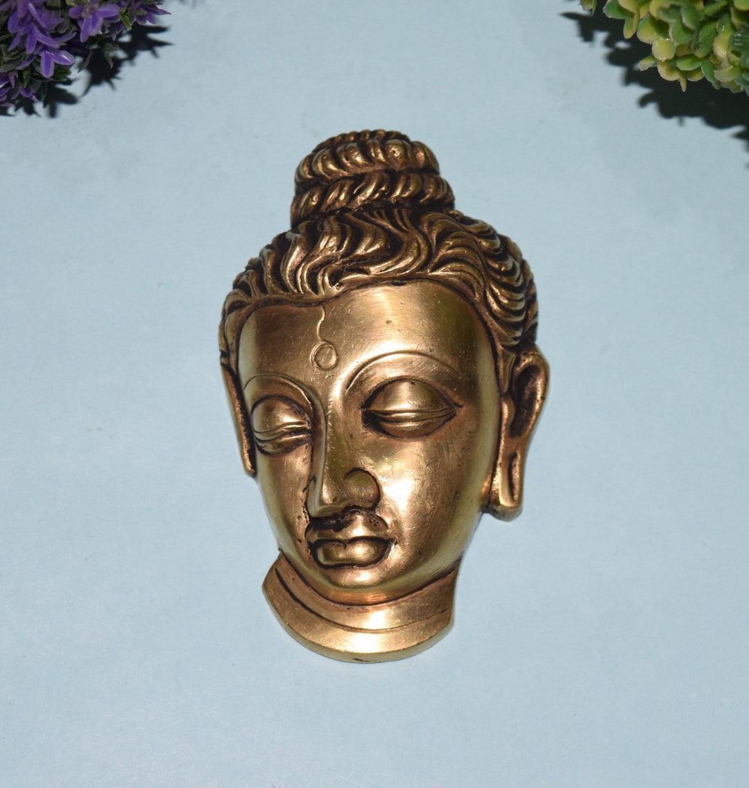 Brass Buddha Wall Decor Lord Face Design Wall Hanging