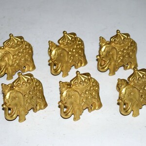 Elephant Design Drawer Knobs | Set of 06 Pieces Brass Animal Shape Knobs | Kitchen Cabinet Decoration