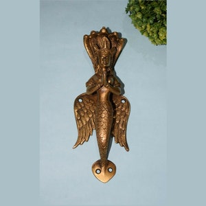 Brass Mermaid Handle | Praying Snake Lady Shape Door Pull Kob | Bedroom Cupboard Decor