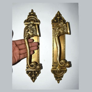 Elephant One Sided Face Door Handle | Brass Animal Face Door Pull | Welcome Door Decoration