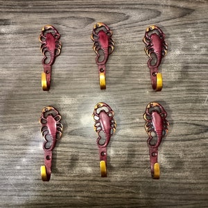 Emperor Scorpion Hook Set of 06 Pieces | Brass Insects Design Clothes Hanger Hooks | Home Interior Wall and Door Mount Decoration