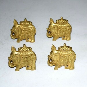 Baby Elephant Wardrobe Knob | Set of 04 Knobs Brass Mammal Door Pull Knob | Animal Theme Home Decoration