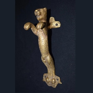 Juming Tiger Shape Door Pull | Brass Wild Cat Design Handle  | Gateway Door Hardware