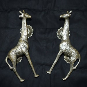 Brass Giraffe Door Handle Pair | Silver Color Door Pull | Set of 02 pieces