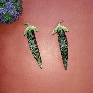 Brass Salix Leaf Door Pull | Garden Theme Door Handle Pair | Home Door Window Decoration