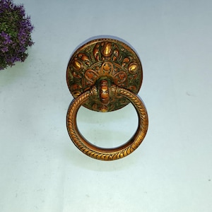 Brass Tibetan Door Bell | Buddhism Door Knocker | Heavy Front Door Knocker