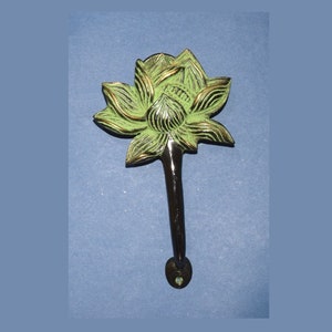 Lotus Floral Design Cupboard Pull | Brass Buddha Lilies Flower Shape Door Handle