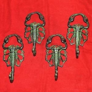 Brass Scorpion Wall Hook | Set Of 04 Hooks | Tarantula Design Home Keys Holder Wall Décoration