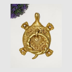 Brass Reptile Door Bell | Ocean Turtle Knocker | Cottage Villa Door Hanger