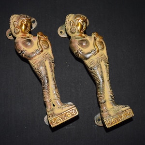 Parrot Lady Door Handle Traditional Door Pulls | Girl Holding Bird Shape Hardware Accessories | Total Weight: 450 x 2 = 900 Grams Approx.