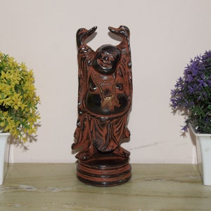 Brass Laughing Buddha Sculpture Fengshui | Good Luck Theme Lucky Man Indoor Statue | Weight- 1 KG Approx.