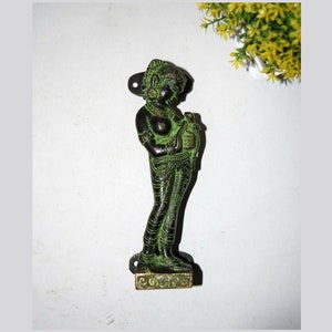 Lady Holding Parrot Door Pull | Brass Girl With Parrot Door Pull | Almirah Cupboard Handle Decroration