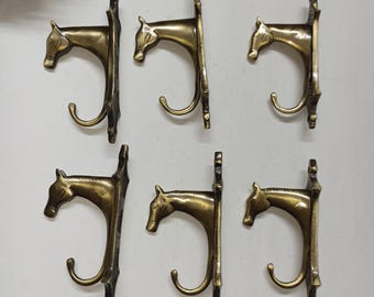 Wandhaken aus lackiertem Messing mit Pferdemotiv | Wanddekoration mit Ponyfellmuster WSR1