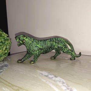 Wild Animal Tiger Statue | Brass Replica Panther Statue | Table Decor Showpiece