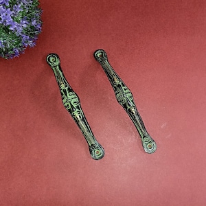 Dhokra Art Man Face garderobshandtag par | Innerdörrsavdragare i mässing, Primitive Man | Unik dekorativ dörrbeslag