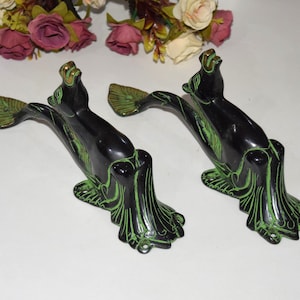 Brass Flying Horse Door Handles Pair | Unicorn Head Shape Arch Door Pull | Home Villa Terrace Party Decoration