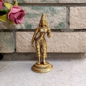 Brass Chitra Goddess Idol | Subhadra Devi Sculpture | Weight: 300 Grams Approx.