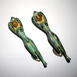 Elegante coppia di maniglie per porte in legno con motivo principessa in ottone, decorazione WSR1