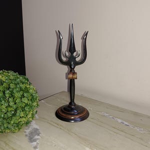 Brass Lord Shiva Trishul | Handicrafts Trident With Damru For Worship | Weight: 650 Grams Approx.