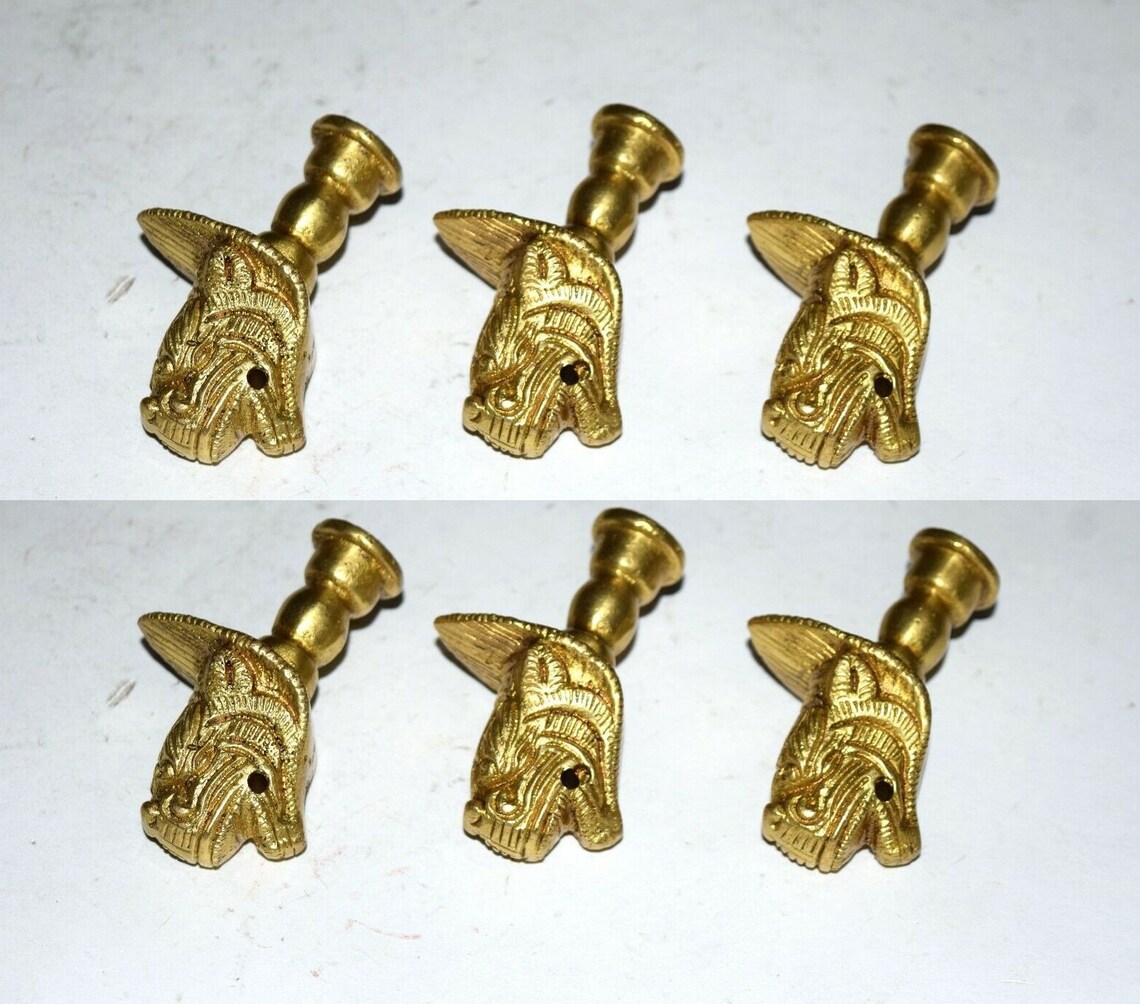 Set of 06 Dragon Knobs Brass Yali Dragon Drawer Knobs Etsy