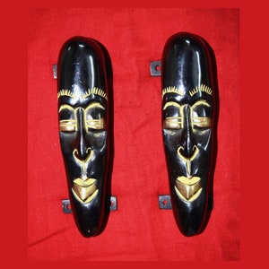 Tribal Face Art Door Handle Pair | Brass Meditation Man Face Door Pull Mask Door Handle | Restaurant Door Decor