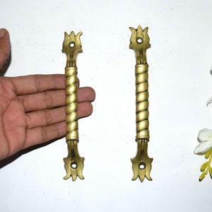 Mässingshandtag i bladform | Dörrhandtag i lotusblomma | Skåplådhandtag