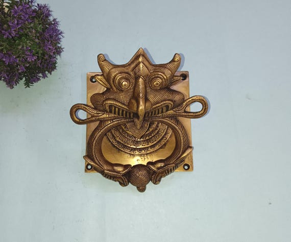 South Temple Kirtimukha Brass Doorbell | Chinese Dragon Yali Mouth