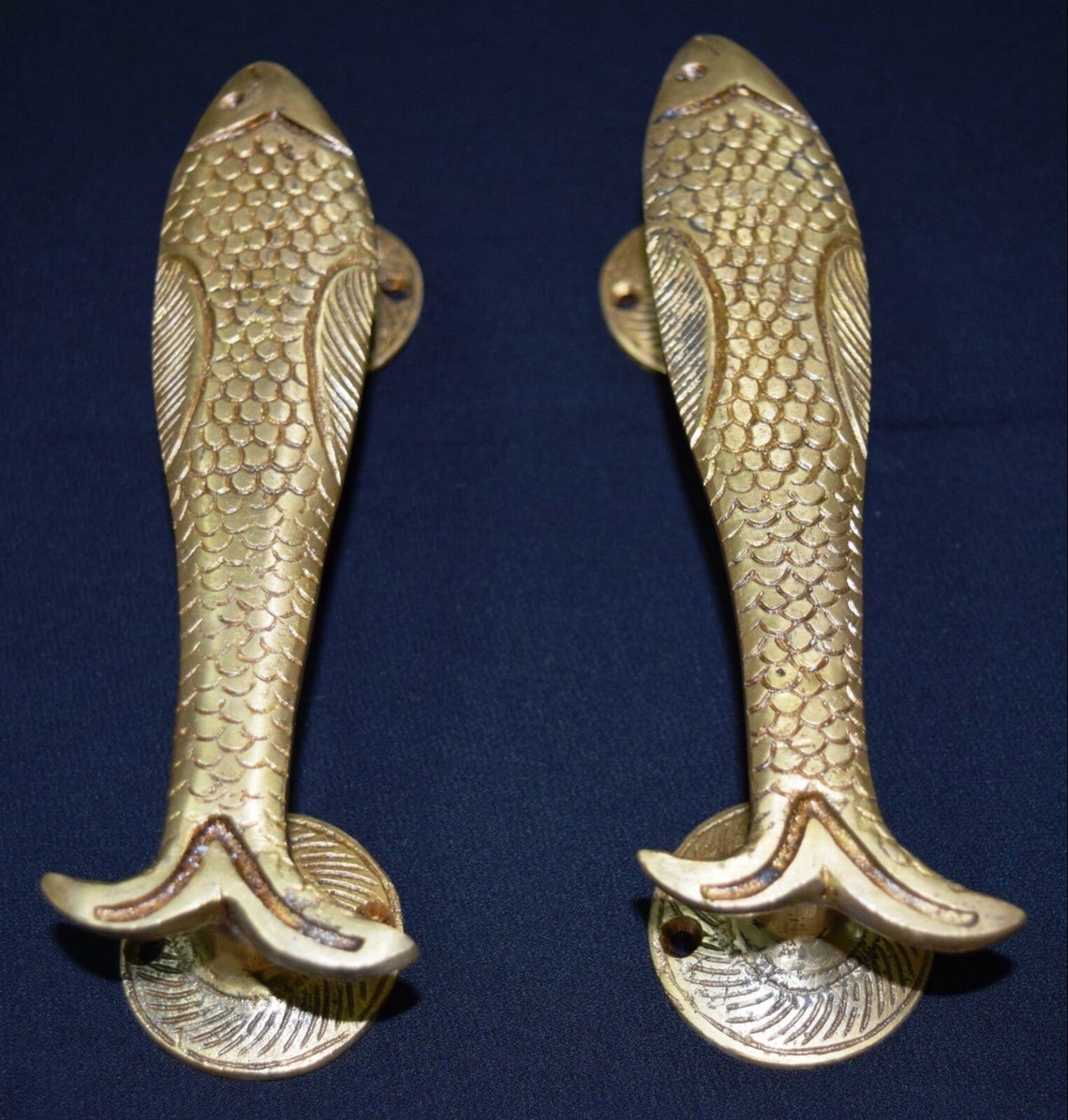 Nautical Fish Door Handle Brass Fish Door Pull Cupboard | Etsy