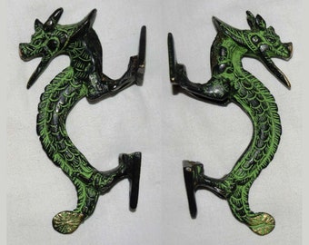 Culture Cross Brass Dragon 5.5 Inch Door Pull Cabinet Handle Antique Artistic Hardware Home Decor Culture Cross Brass Dragon 5.5 Inch Door Pull Cabinet Handle Antique Artistic Hardware Home Decor