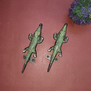 Alligator Shape Handle | Brass Crocodile Door Pull | Beach Hotel Decor