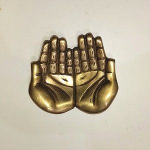 Hand Decorative Paperweight | Brass Hand Shape Ashtray Office and Home Table Decoration Showpiece