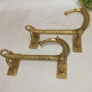 Brass Tribal Mule Horse Cupboard Pull Set | Morgan Horse Design Entry Door Handle Pair | Home Interior and Exterior Door Decoration