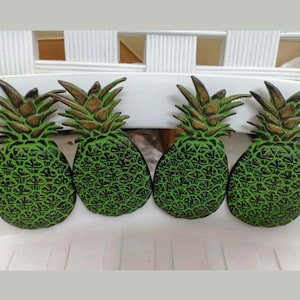 Handicrafts Pineapple Knobs | Brass Pineapple Design Wardorbe Knobs | Set of 04 Knobs Room Kitchen Drawer Decoration