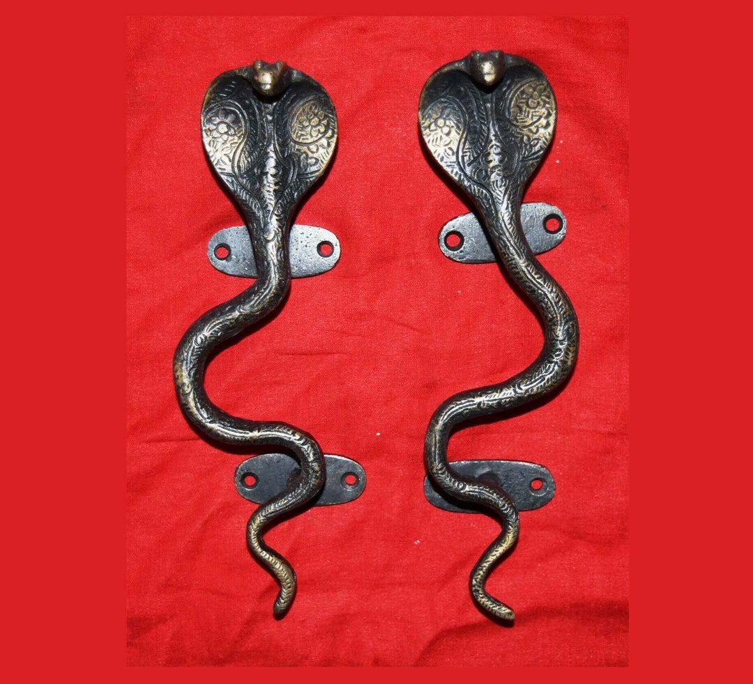Snake Cobra Door Handle Brass Python Snake Door Handle Etsy