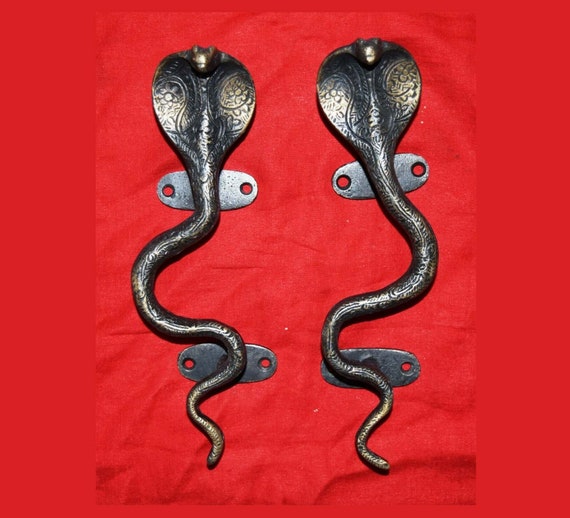 Snake Cobra Door Handle Brass Python Snake Door Handle Etsy