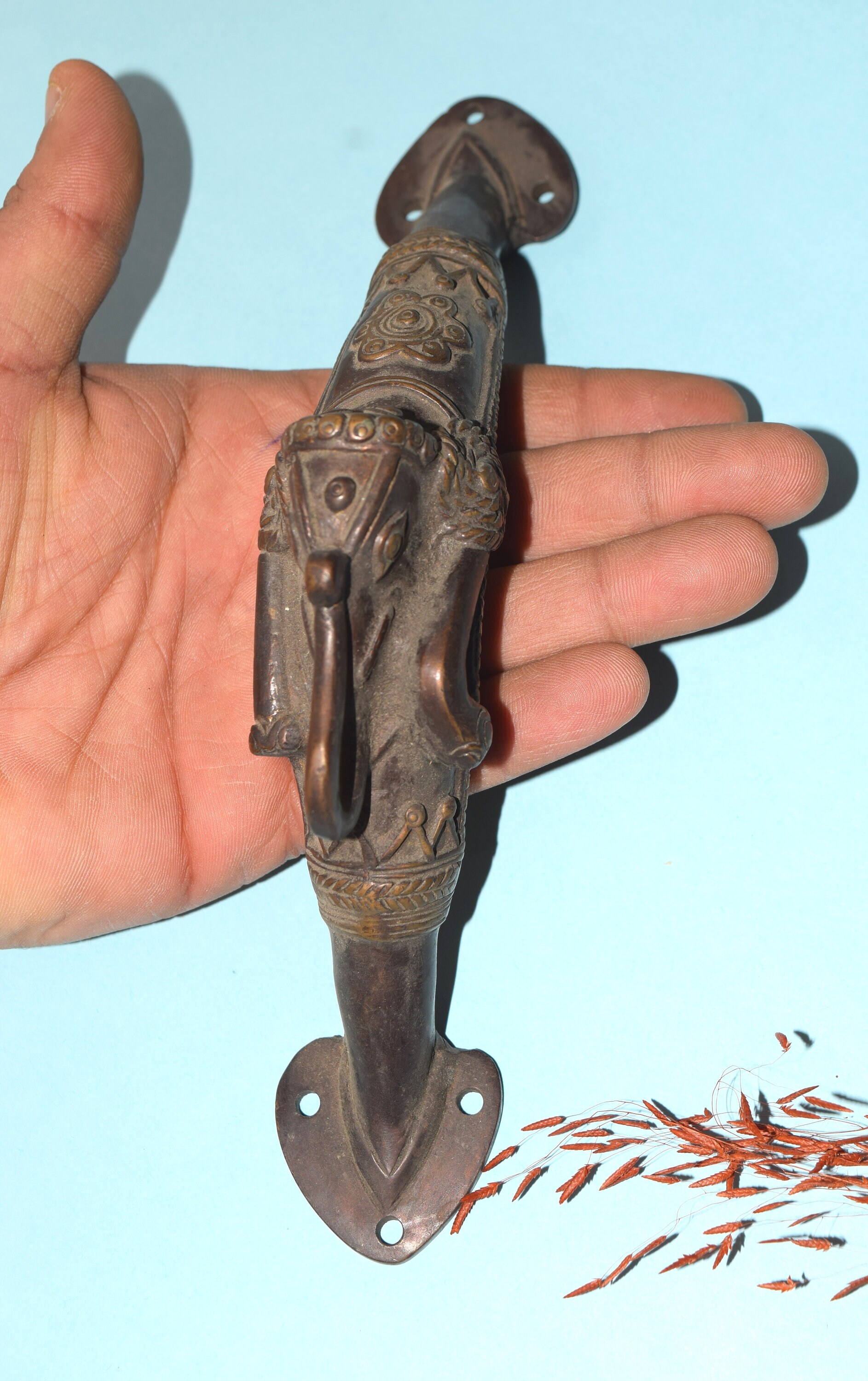 Dhokra Art Vintage Door Pull Elephant Figure Brass Door -  Norway