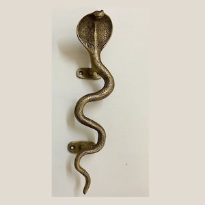 11.5 Inches Venomous Snake Door Handle | Brass Antique Theme Cobra Snake Almirah Pull Home Decoration