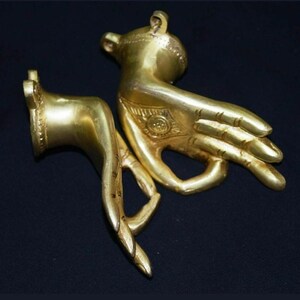 Yoga Hand Shape Door Pull | Brass Lady Hand Wardrobe Pull Set | Classical Door & Windows Accessories