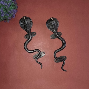 Black Mamba Snake Handle | Brass Python Snake Door Pull | Cupboard Drawer Pull Decor