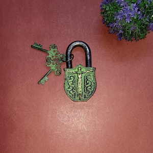 Lord Jesus Christ Pad Lock | Brass Religious Design Door Safety Lock