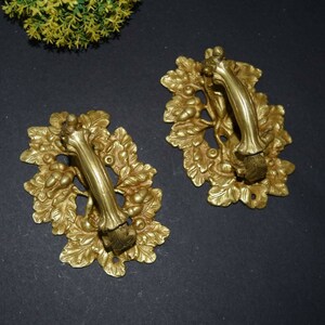 Lövhandtag | Handgjort dörrhandtag i mässing | Blom- och lövdesign