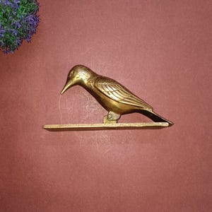 Sparrow Knocker | Brass Woodpecker Outdoor Bell Dull Golden Color
