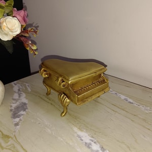 Brass Piano Statue Table Decor | Brass Musical Instrumental | Music Room Deocration