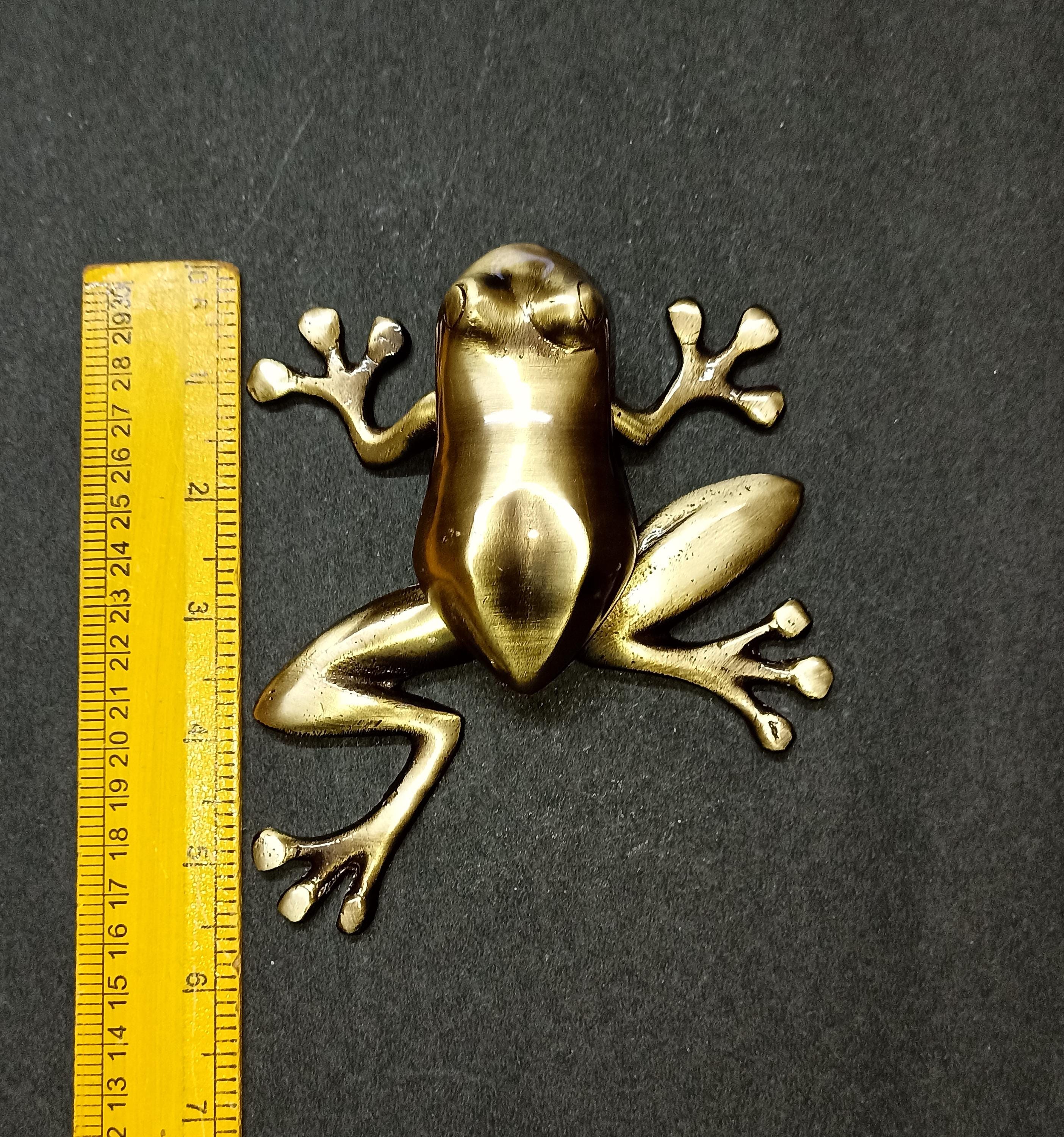 Lacquered Brass Frog Door Knocker | Reptile Toad Design Bedroom