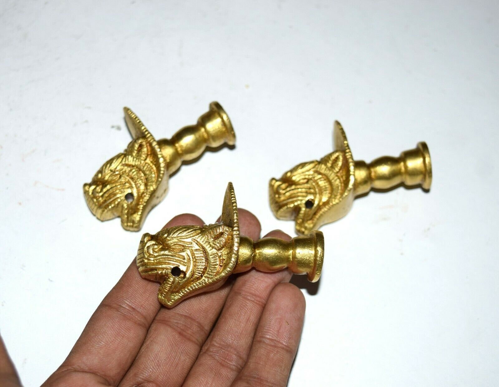 Set of 06 Dragon Knobs Brass Yali Dragon Drawer Knobs Etsy