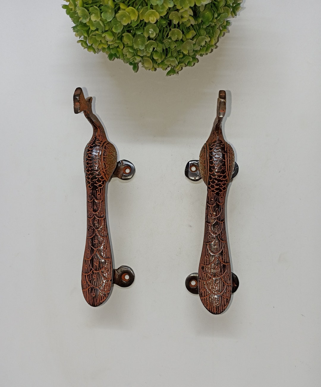 カップル ピーフォールデザイン 室内ドア用プルセット | 真鍮製 自然