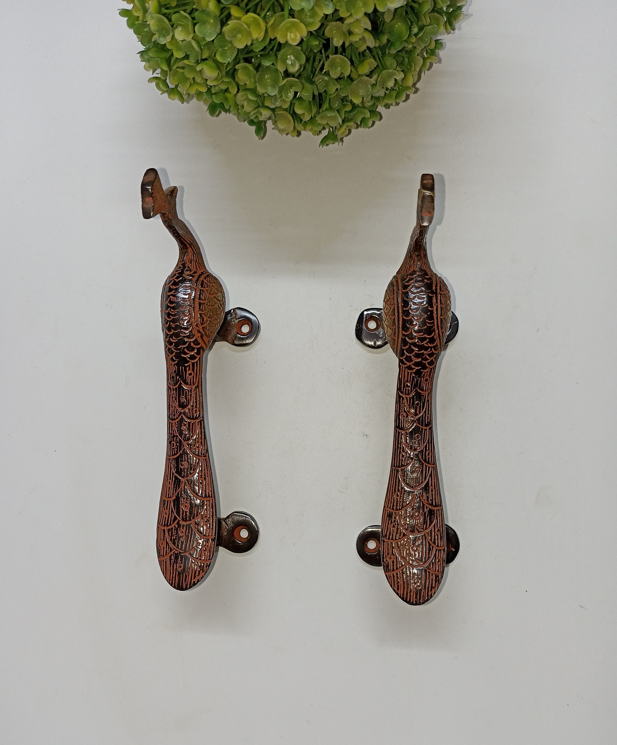 カップル ピーフォールデザイン 室内ドア用プルセット | 真鍮製 自然